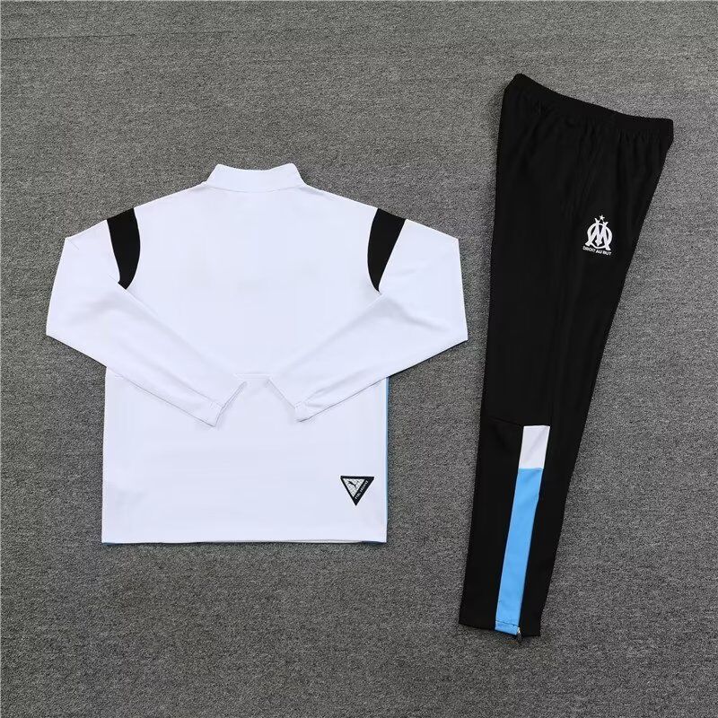 AAA Quality Marseille 23/24 Tracksuit - White/Black/Blue